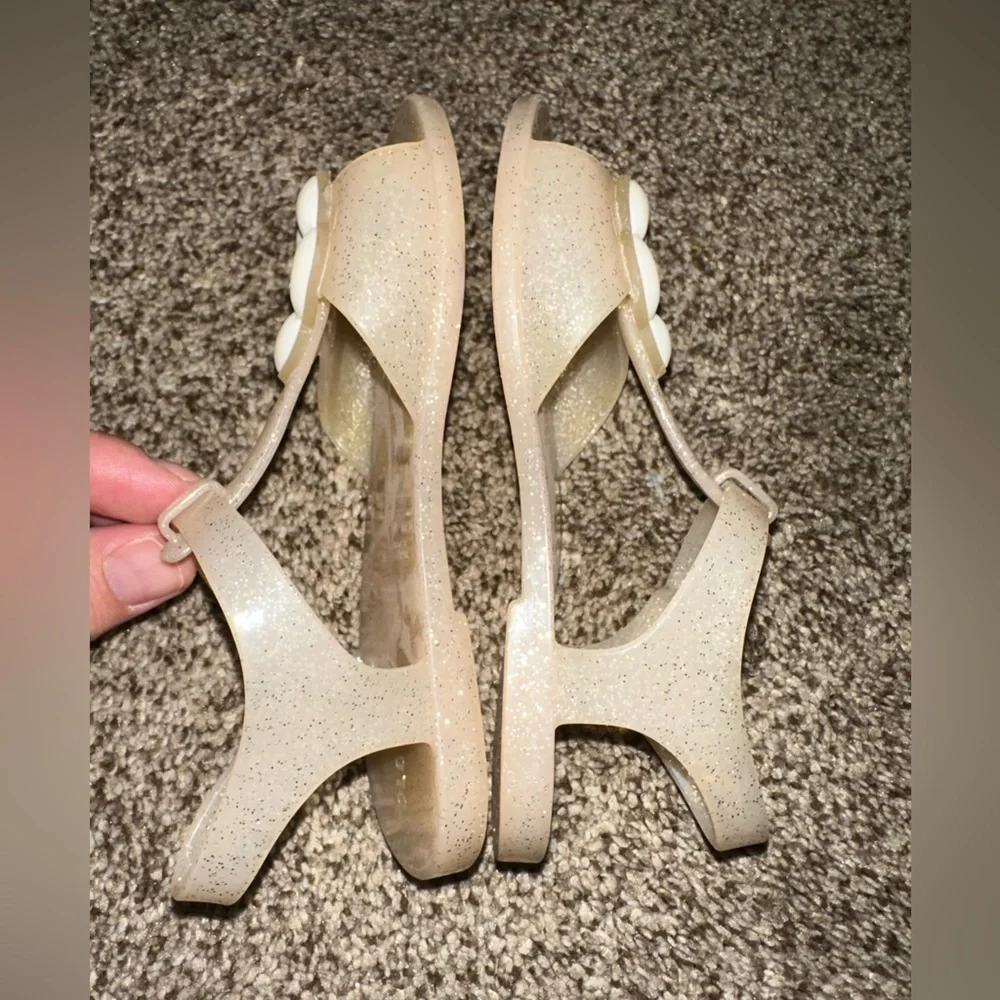 Kids Old Navy Glitter Sandals with Flower Accent